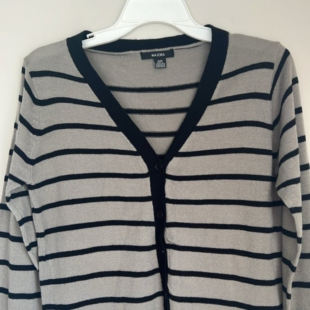 Majore Striped Button Down Sweater - image 2